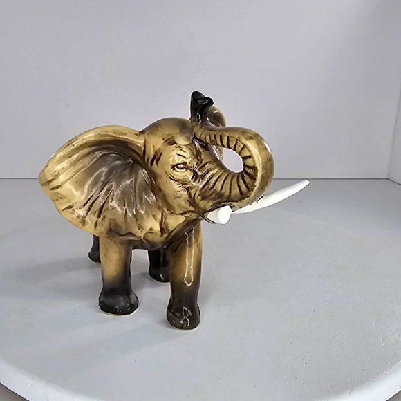 Vintage Lefton Elephant Figurine Set H2674 Trunk Up Lucky Gulfgate *FLAWS* - Picture 10 of 11